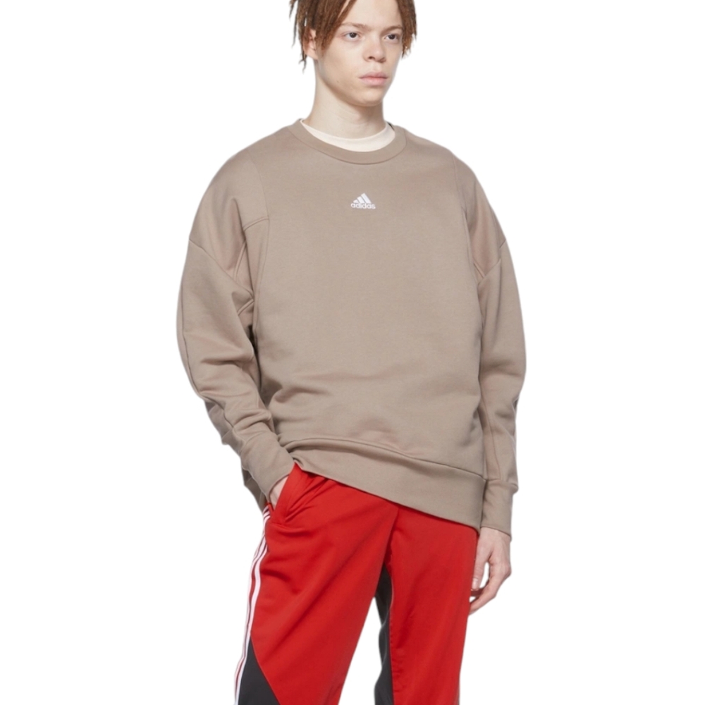 HP! NWT ADIDAS Internal Crew Taupe Long Sleeve Thick Sweatshirt Size XS Mens - Picture 1 of 11